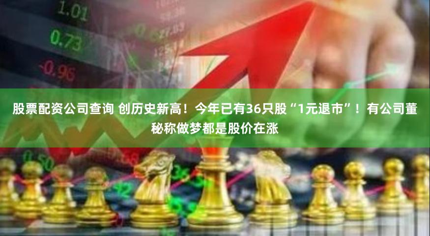 股票配资公司查询 创历史新高！今年已有36只股“1元退市”！有公司董秘称做梦都是股价在涨