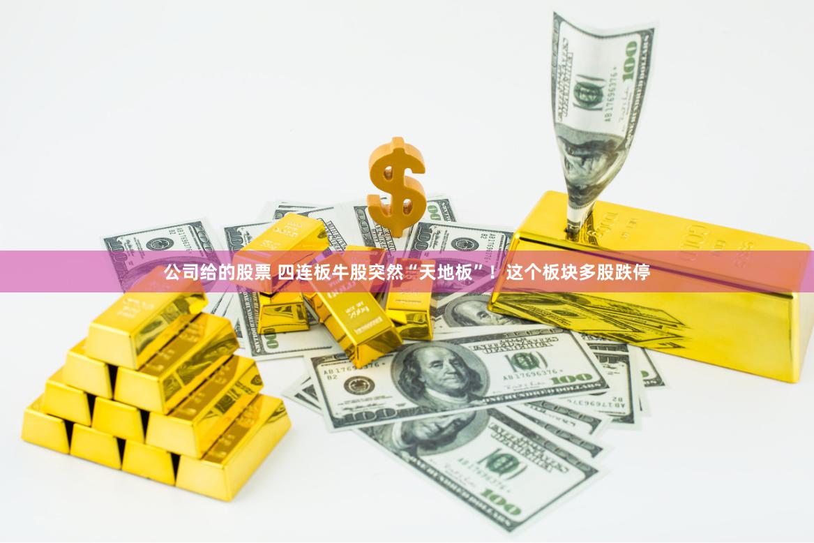 公司给的股票 四连板牛股突然“天地板”！这个板块多股跌停