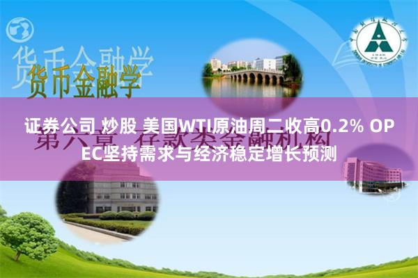 证券公司 炒股 美国WTI原油周二收高0.2% OPEC坚持需求与经济稳定增长预测